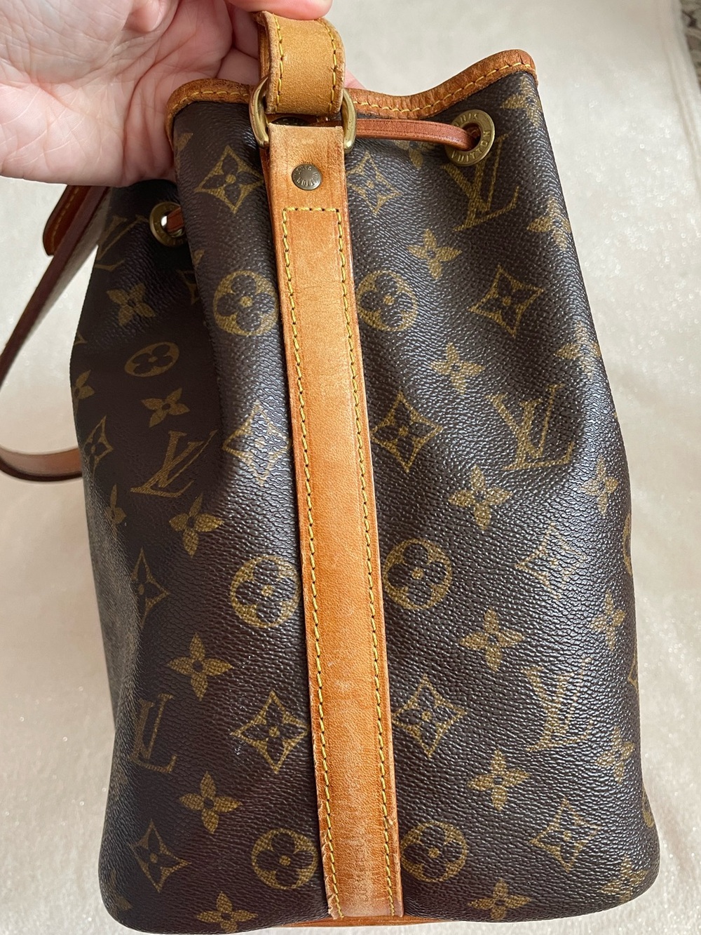 Vintage 1995 Louis Vuitton Petite Noe Monogram Canvas Bucket Bag Shoulder Bag - Picture 7 of 17